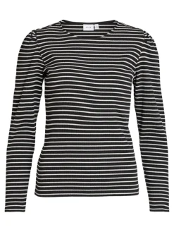 Vila Shirts*VIBALU PUFF L/S RIB TOP - NOOS Black