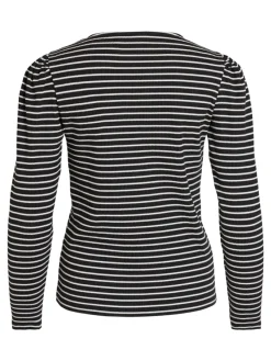 Vila Shirts*VIBALU PUFF L/S RIB TOP - NOOS Black