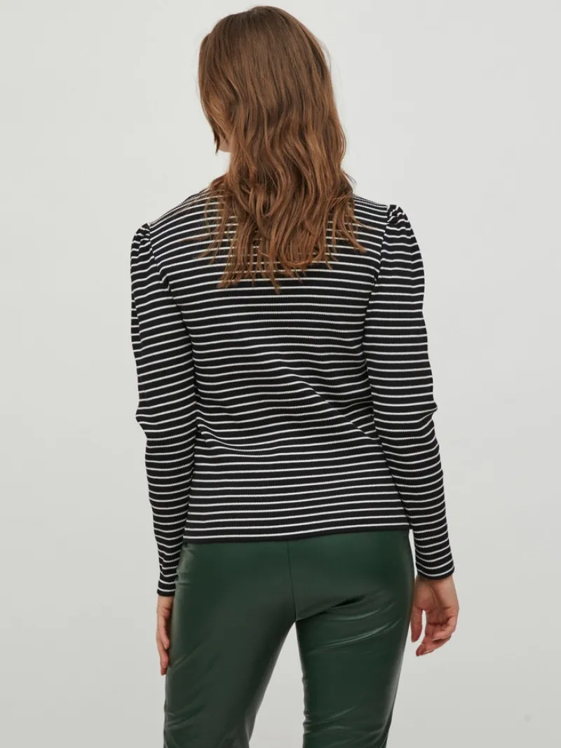 Vila Shirts*VIBALU PUFF L/S RIB TOP - NOOS Black