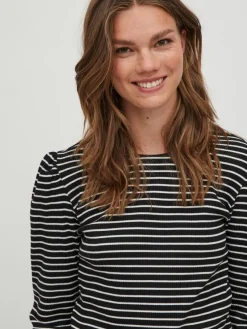 Vila Shirts*VIBALU PUFF L/S RIB TOP - NOOS Black