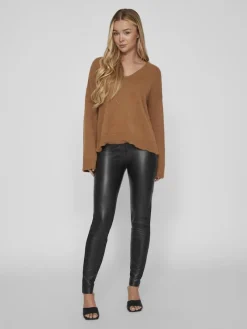 Vila Hosen*VIBARB COATED HW LEGGING - NOOS Black