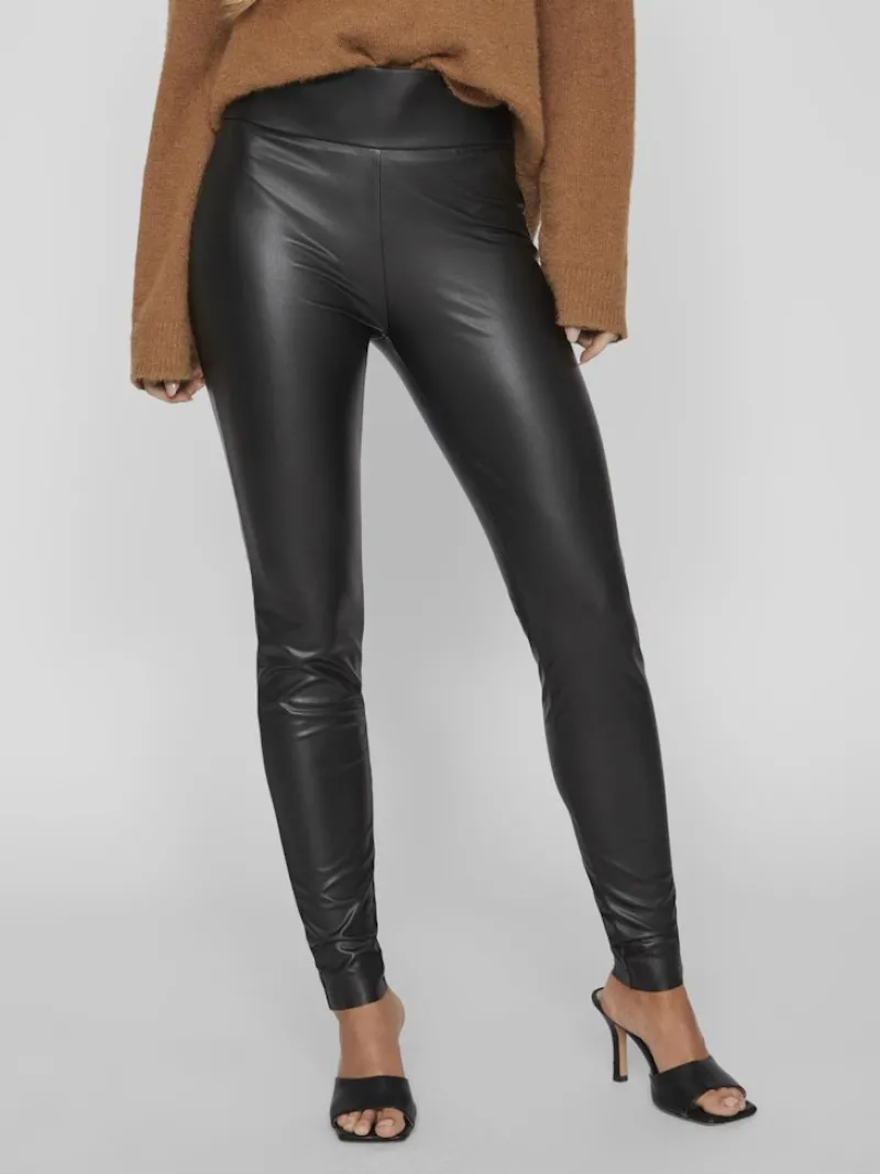 Vila Hosen*VIBARB COATED HW LEGGING - NOOS Black