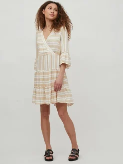 Vila Kleider*VIBILLY 3/4 DRESS/SU/LC Cloud Dancer