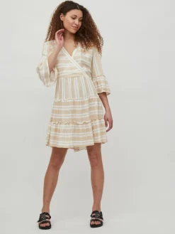 Vila Kleider*VIBILLY 3/4 DRESS/SU/LC Cloud Dancer