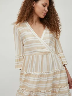 Vila Kleider*VIBILLY 3/4 DRESS/SU/LC Cloud Dancer