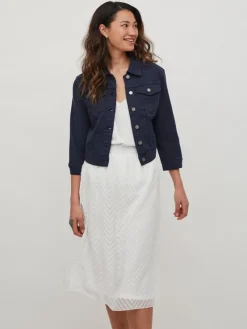Vila Jacken*VIBIRKINA 3/4 DENIM JACKET/LS Total Eclipse