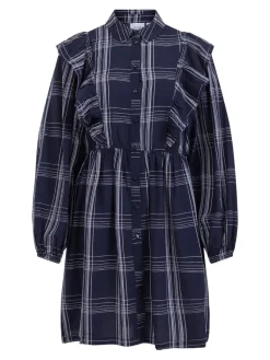 Vila Kleider*VIBOBBY L/S FLOUNCE DRESS /RX Navy Blazer