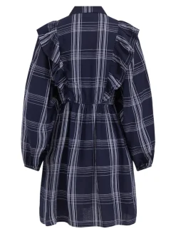 Vila Kleider*VIBOBBY L/S FLOUNCE DRESS /RX Navy Blazer