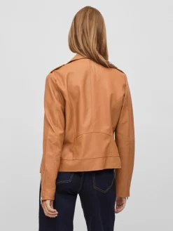 Vila Jacken*VICARA COATED JACKET - NOOS toasted coconut