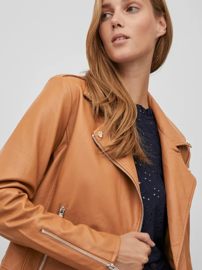 Vila Jacken*VICARA COATED JACKET - NOOS toasted coconut