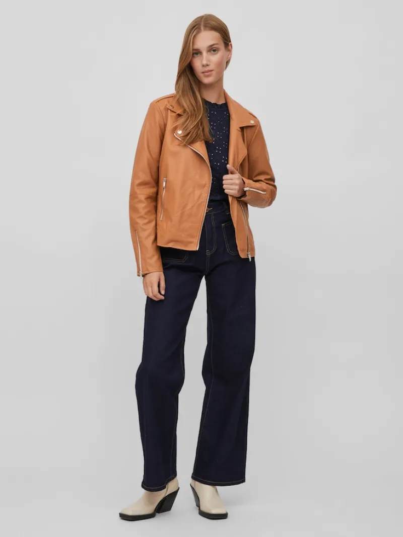 Vila Jacken*VICARA COATED JACKET - NOOS toasted coconut