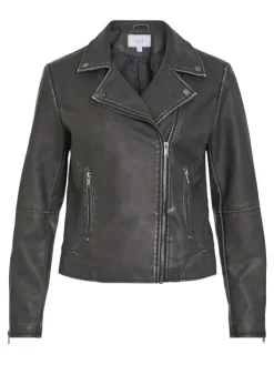 Vila Jacken*VICARA WASHED COATED JACKET Black