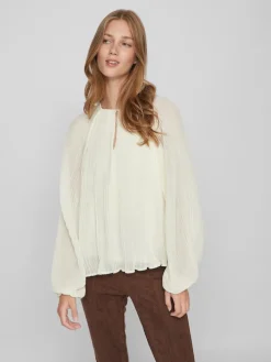 Vila Blusen*VICELINE O-NECK L/S TOP/SU birch