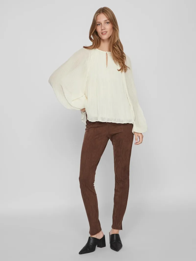 Vila Blusen*VICELINE O-NECK L/S TOP/SU birch