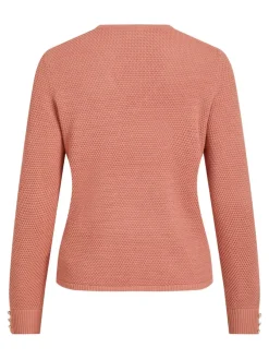 Vila Pullover & Sweatshirts*VICHASSA V-NECK L/S BUTTON KNIT TOP/L desert sand