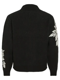 Vila Pullover & Sweatshirts*VICILIA HIGH NECK L/S JAQUARD TOP - NOOS Black