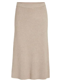 Vila Röcke*VICOMFY A-LINE KNIT SKIRT- NOOS natural melange