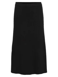 Vila Röcke*VICOMFY A-LINE KNIT SKIRT- NOOS Black