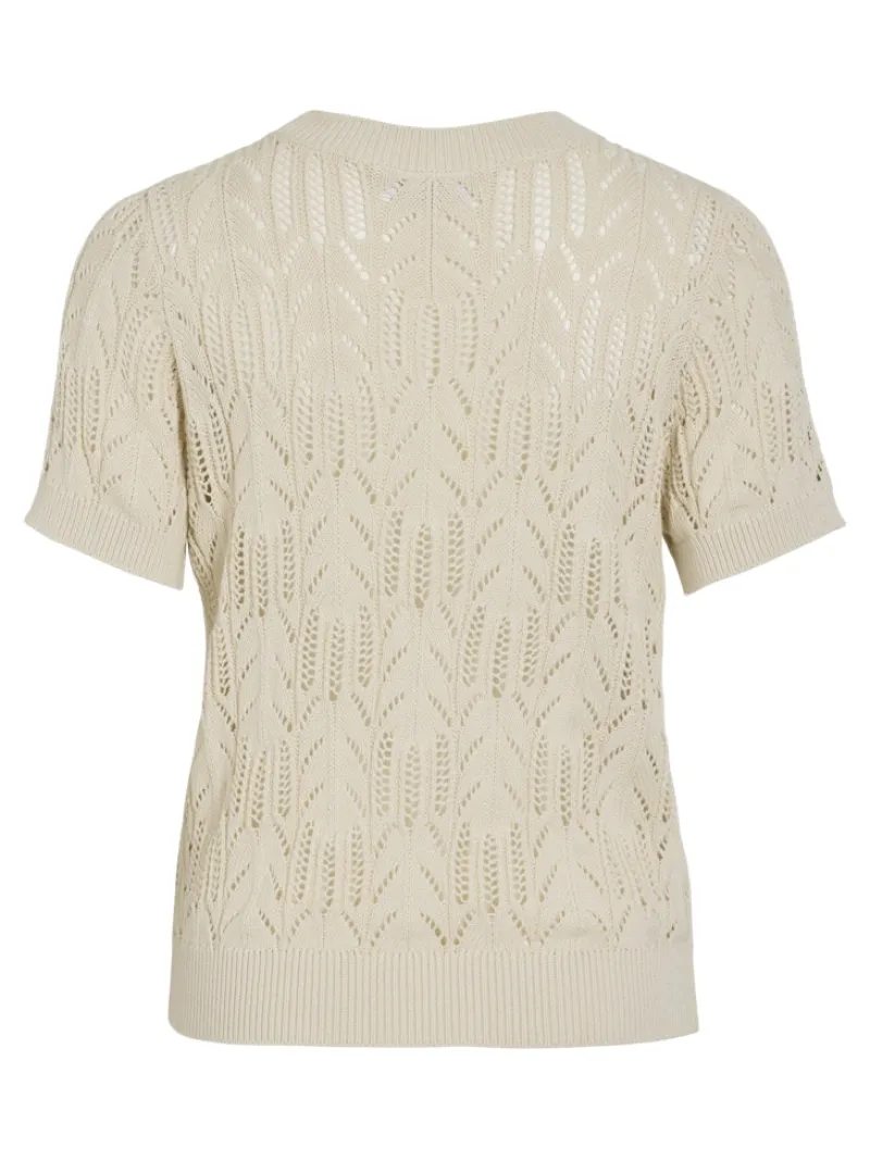 Vila Shirts*VICOTTI S/S O-NECK KNIT TOP - NOOS birch