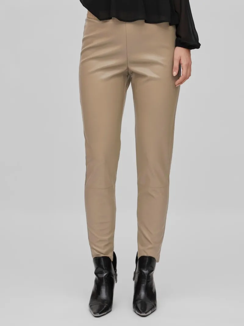 Vila Hosen*VIDAGMAR RWRE COATED LEGGING Walnut