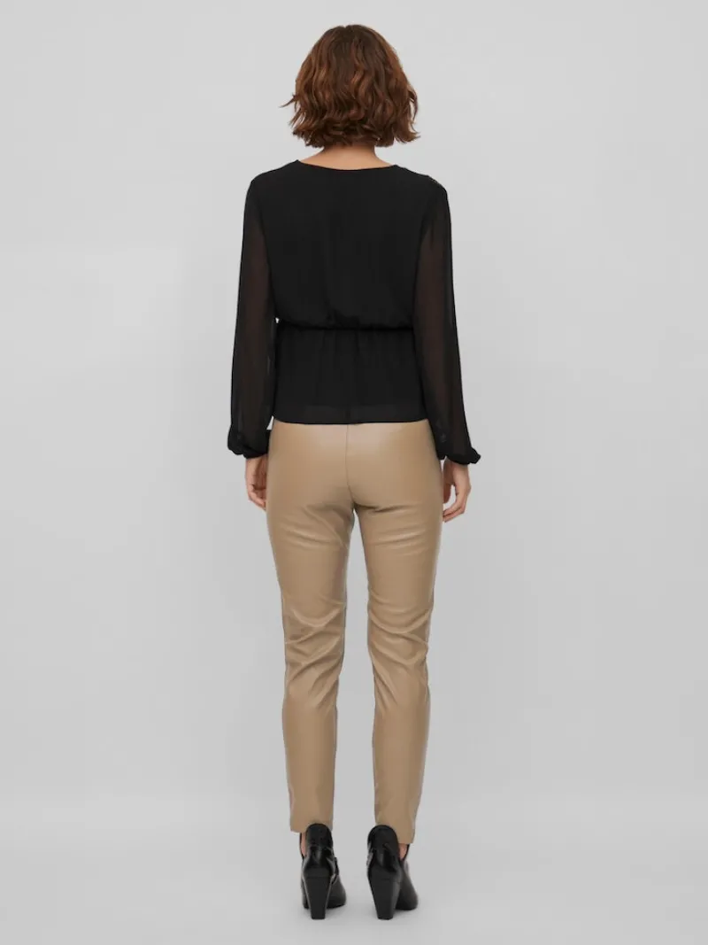 Vila Hosen*VIDAGMAR RWRE COATED LEGGING Walnut