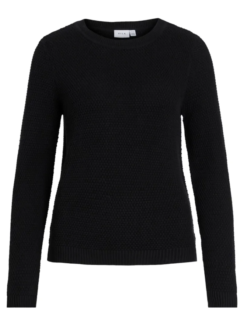 Vila Pullover & Sweatshirts*VIDALO O-NECK L/S KNIT TOP- NOOS Black