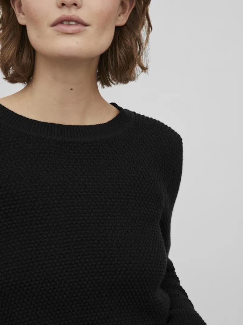 Vila Pullover & Sweatshirts*VIDALO O-NECK L/S KNIT TOP- NOOS Black