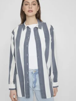 Vila Blusen*VIDANCY L/S LONG SHIRT/PB dunkelblau2