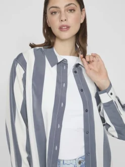 Vila Blusen*VIDANCY L/S LONG SHIRT/PB dunkelblau2