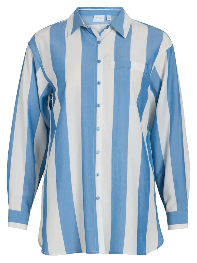 Vila Blusen*VIDANCY L/S LONG SHIRT/PB dunkelblau1