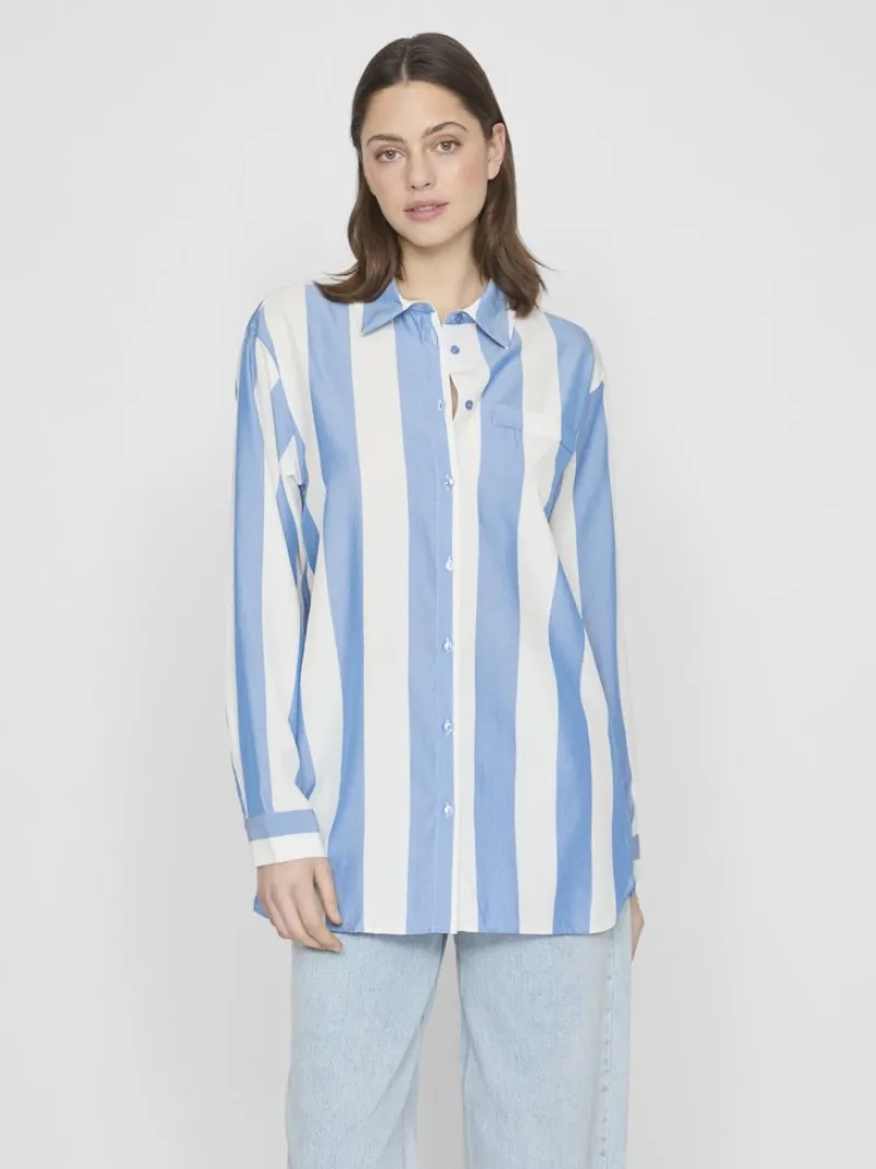 Vila Blusen*VIDANCY L/S LONG SHIRT/PB dunkelblau1