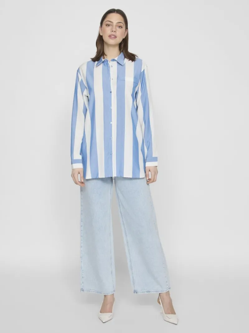 Vila Blusen*VIDANCY L/S LONG SHIRT/PB dunkelblau1