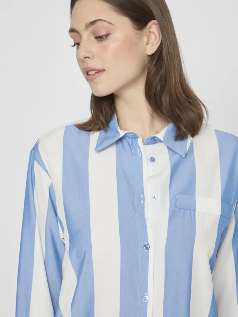 Vila Blusen*VIDANCY L/S LONG SHIRT/PB dunkelblau1