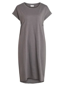 Vila Kleider*VIDREAMERS S/S KNEE DRESS Medium Grey Melange