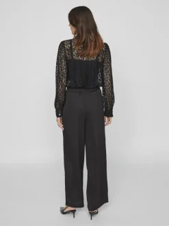 Vila Hosen*VIELLETTE HW WIDE PANTS-NOOS Black