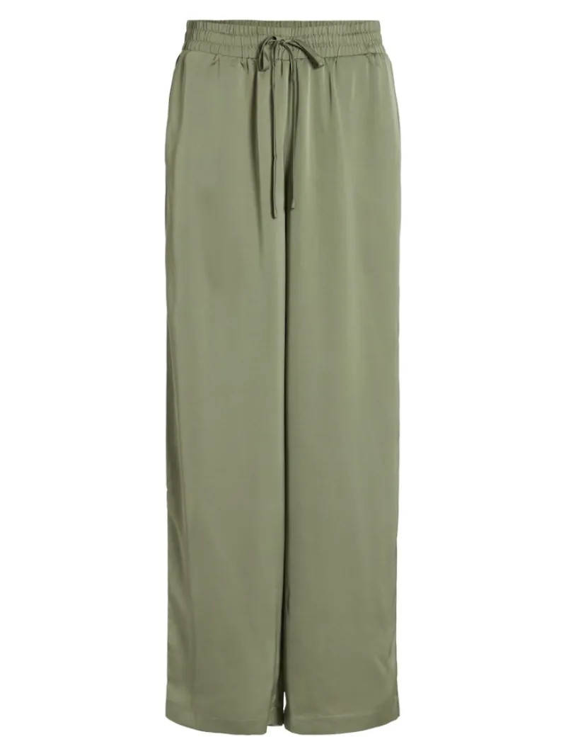 Vila Hosen*VIELLETTE HW WIDE PANTS-NOOS oil green