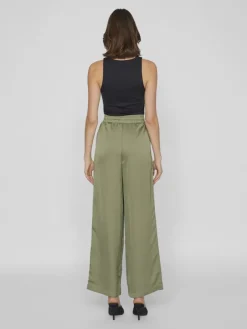 Vila Hosen*VIELLETTE HW WIDE PANTS-NOOS oil green