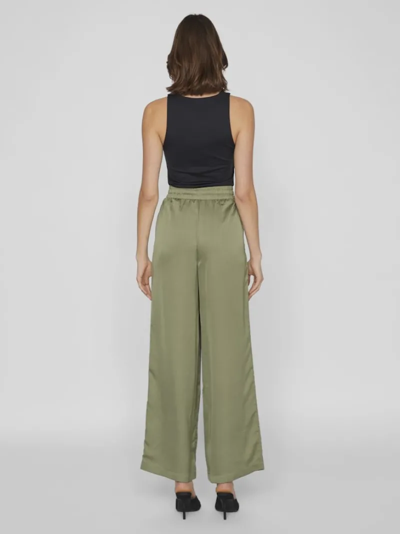 Vila Hosen*VIELLETTE HW WIDE PANTS-NOOS oil green