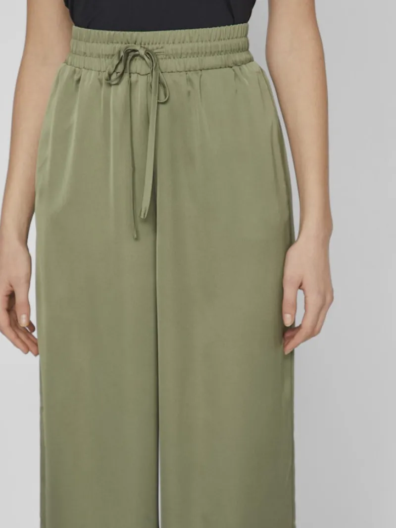 Vila Hosen*VIELLETTE HW WIDE PANTS-NOOS oil green