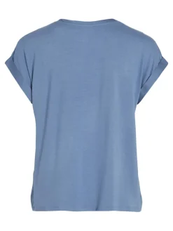 Vila Shirts*VIELLETTE S/S SATIN TOP - NOOS dunkelblau1