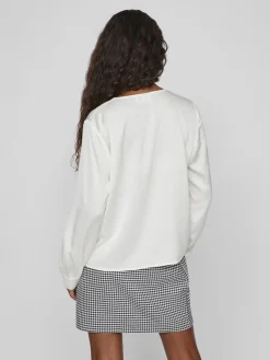 Vila Blusen*VIELLETTE V-NECK L/S TOP - NOOS Snow White