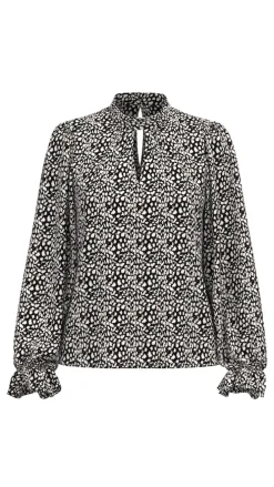 Vila Blusen*VIFALIA ROE L/S TOP/SU/PB Black