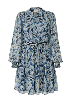 Vila Kleider*VIFALIA TWI L/S SHORT DRESS/DFS cornstalk