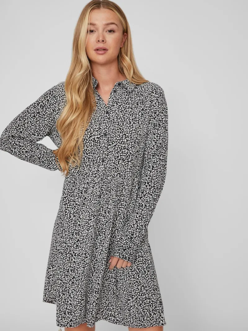 Vila Kleider*VIFINI L/S SHIRT DRESS/SU - NOOS black2