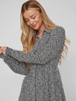 Vila Kleider*VIFINI L/S SHIRT DRESS/SU - NOOS black2
