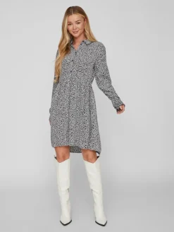 Vila Kleider*VIFINI L/S SHIRT DRESS/SU - NOOS black2