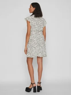 Vila Kleider*VIFINI WRAP S/S SHORT DRESS - NOOS birch