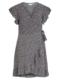 Vila Kleider*VIFINI WRAP S/S SHORT DRESS - NOOS sweet lavender