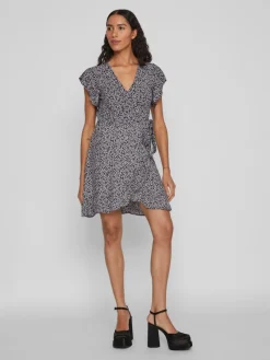 Vila Kleider*VIFINI WRAP S/S SHORT DRESS - NOOS sweet lavender