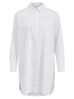 Vila Blusen*VIGIMAS OVERSIZE L/S LONG SHIRT-NOOS optical snow